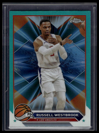 2023-24 Topps Chrome #110 Russell Westbrook Aqua Refractors #/199