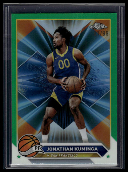 2023-24 Topps Chrome #122 Jonathan Kuminga Green Refractors #/99