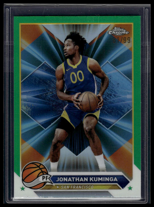 2023-24 Topps Chrome #122 Jonathan Kuminga Green Refractors #/99