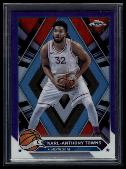 2023-24 Topps Chrome #105 Karl-Anthony Towns Purple Refractors #/349