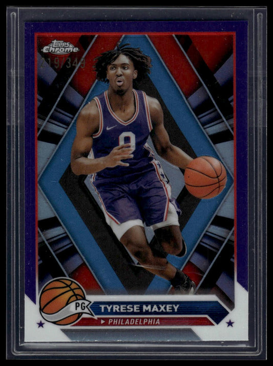 2023-24 Topps Chrome #33 Tyrese Maxey Purple Refractors #/349