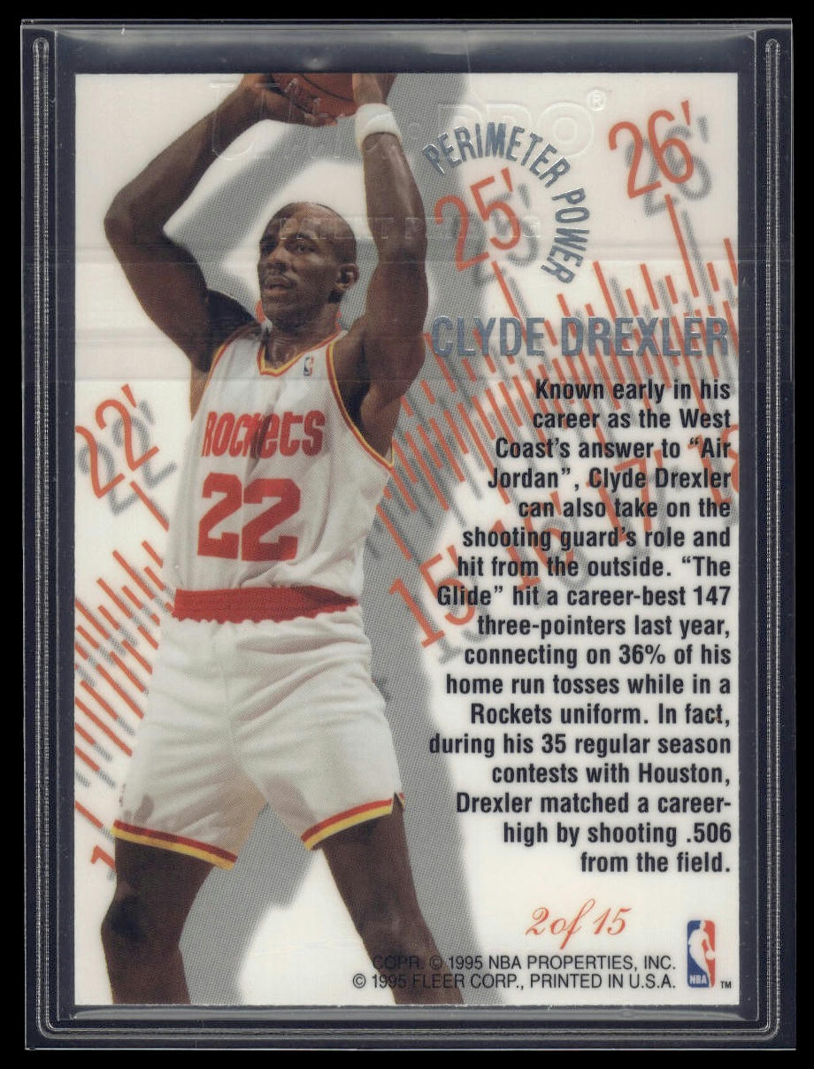 1995-96 Flair #2 Clyde Drexler Perimeter Power