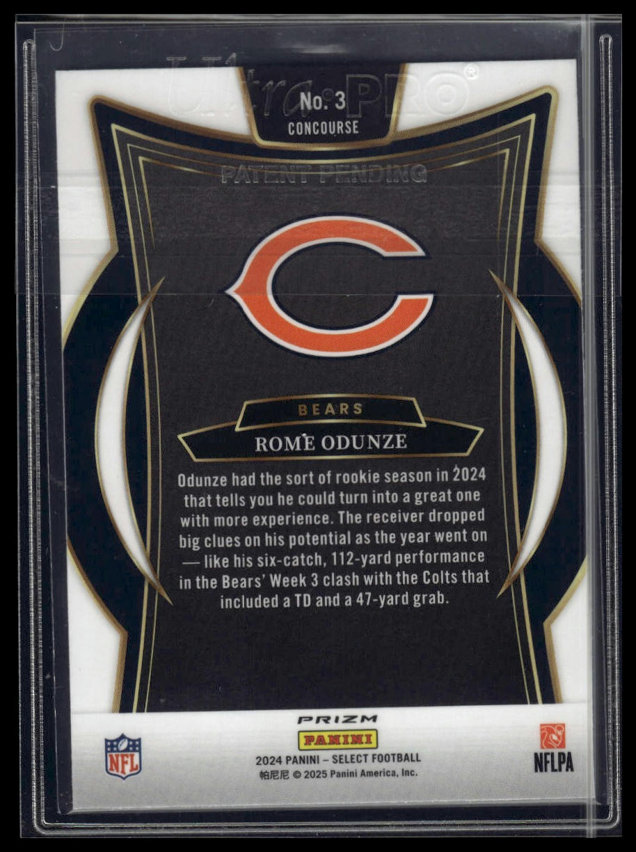 2024 Panini Select #3 Rome Odunze Silver Prizm