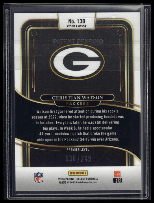 2024 Panini Select #138 Christian Watson Tri-Color Prizm #/249