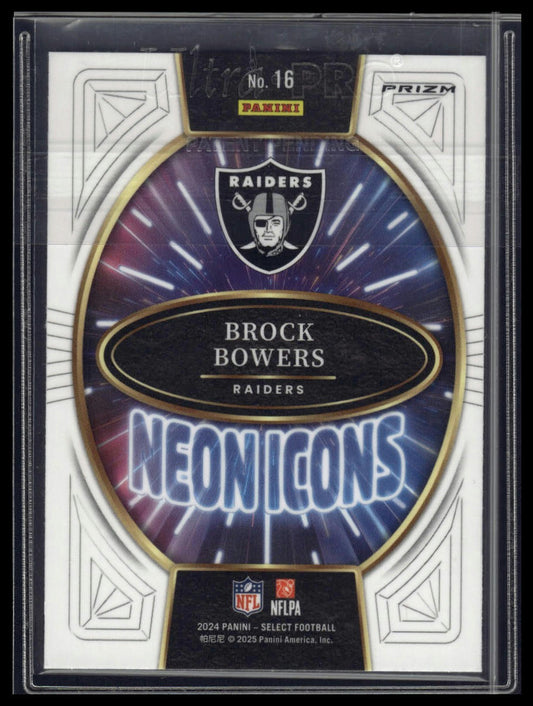 2024 Panini Select #16 Brock Bowers Neon Icons Prizm