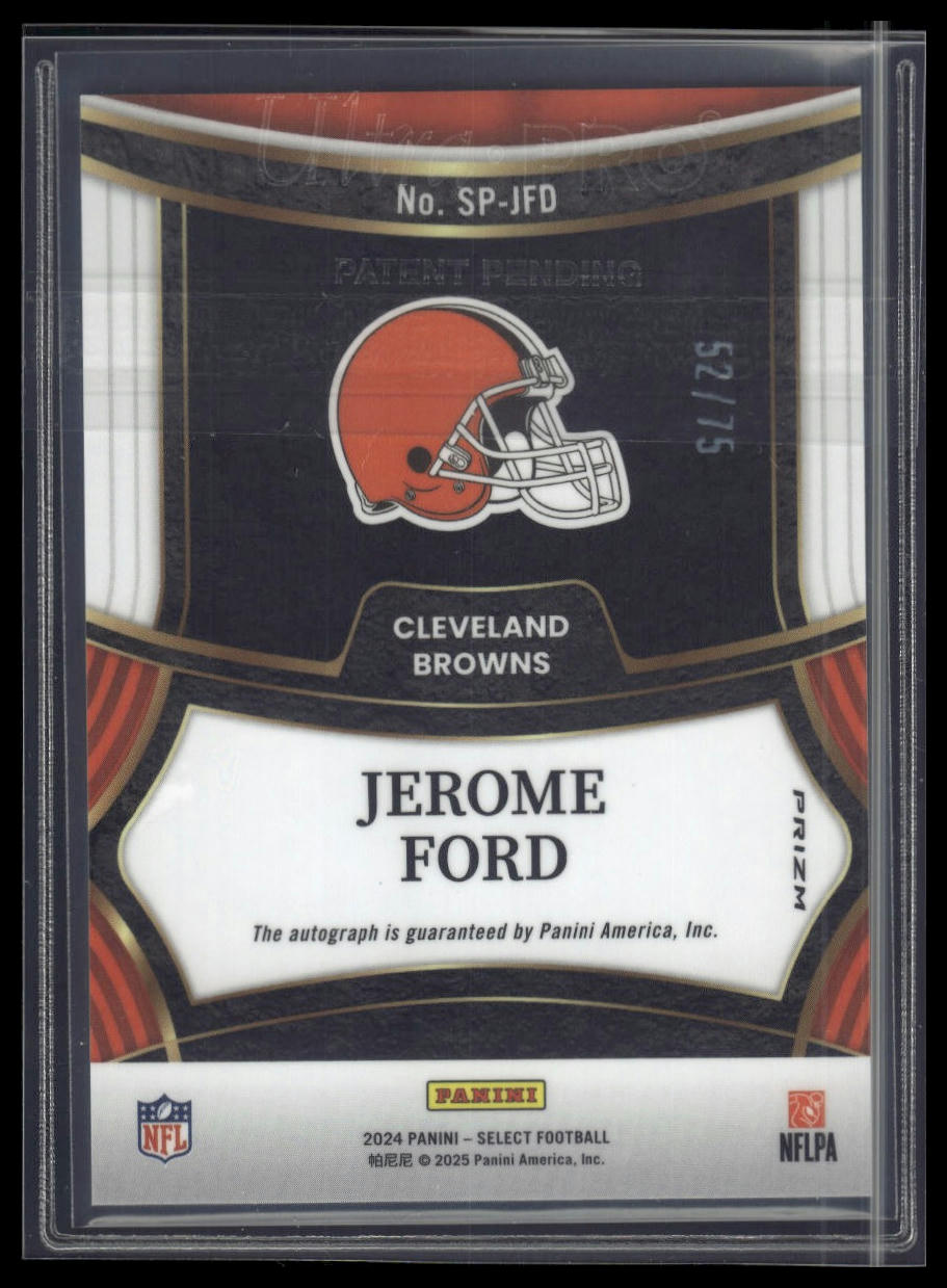 2024 Panini Select #SP-JFD Jerome Ford Signatures Maroon Prizm #/75