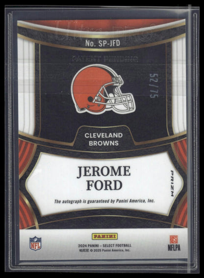 2024 Panini Select #SP-JFD Jerome Ford Signatures Maroon Prizm #/75