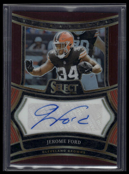 2024 Panini Select #SP-JFD Jerome Ford Signatures Maroon Prizm #/75