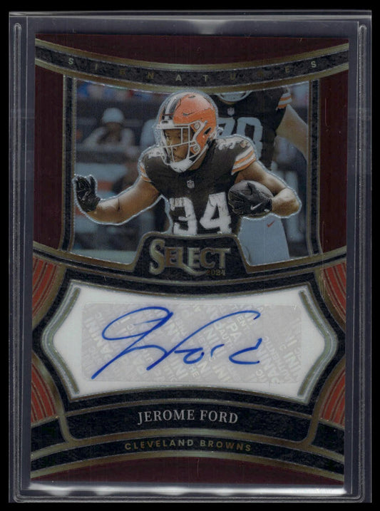 2024 Panini Select #SP-JFD Jerome Ford Signatures Maroon Prizm #/75