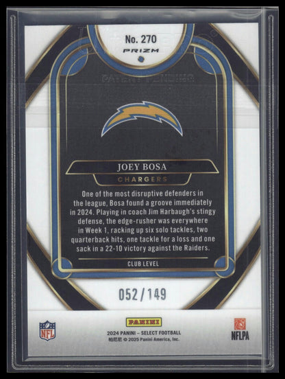 2024 Panini Select #270 Joey Bosa Tri-Color Prizm #/149