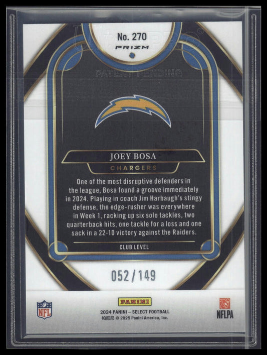 2024 Panini Select #270 Joey Bosa Tri-Color Prizm #/149