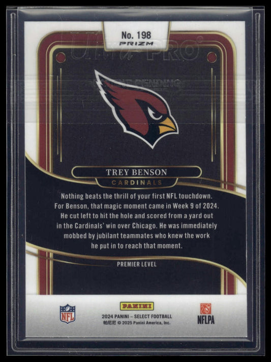 2024 Panini Select #198 Trey Benson Disco Prizm