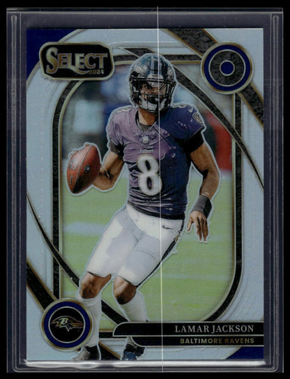 2024 Panini Select #227 Lamar Jackson Silver Prizm Die Cut