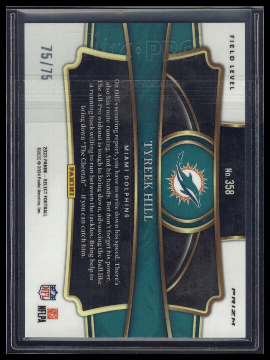 2023 Panini Select #358 Tyreek Hill Tri-Color Prizms #/75
