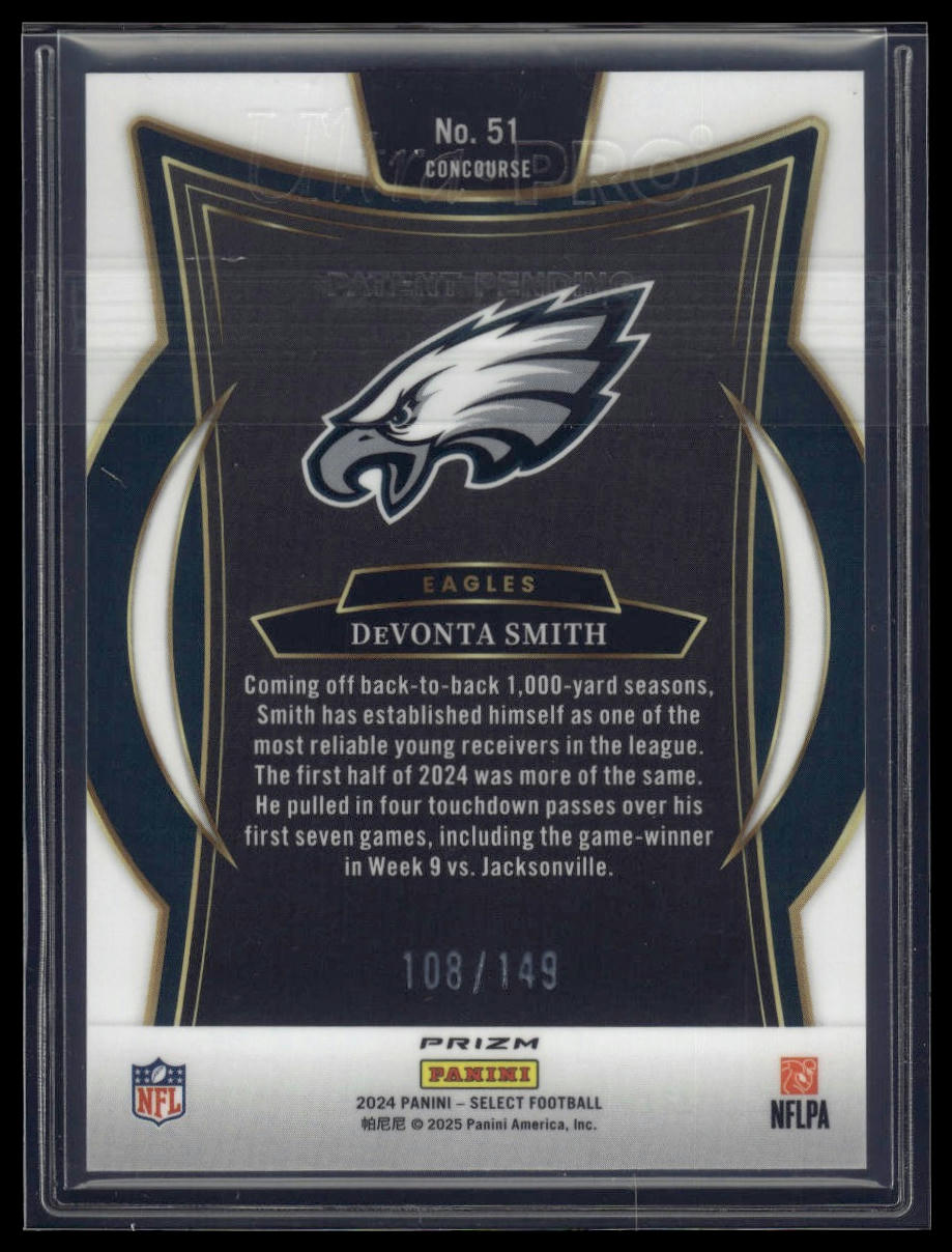 2024 Panini Select #51 DeVonta Smith Maroon Prizm #/149