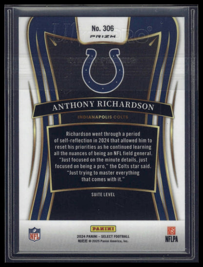 2024 Panini Select #306 Anthony Richardson Disco Prizm