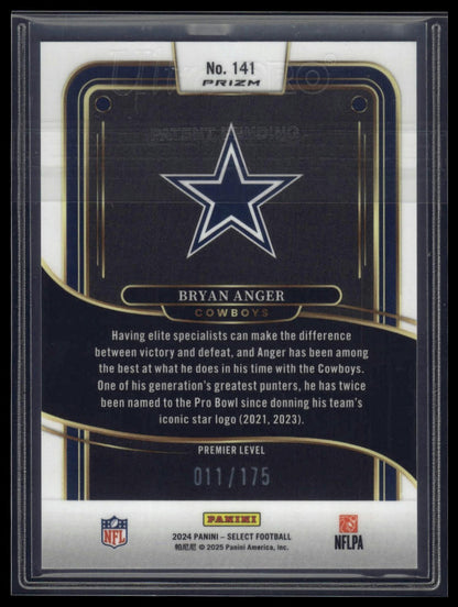 2024 Panini Select #141 Bryan Anger Blue Prizm #/175