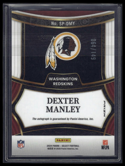 2024 Panini Select #SP-DMY Dexter Manley Signatures Blue Prizm #/149