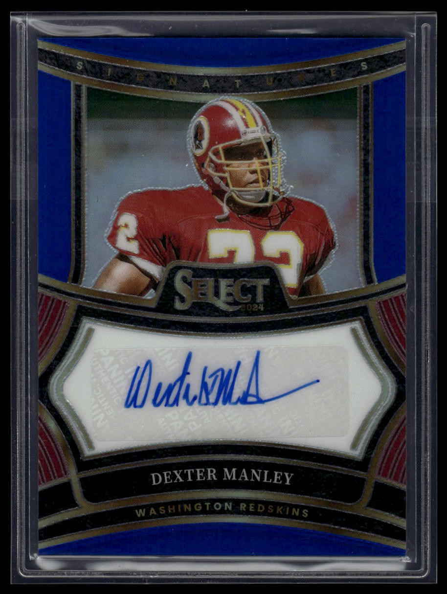 2024 Panini Select #SP-DMY Dexter Manley Signatures Blue Prizm #/149