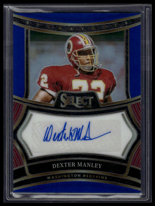2024 Panini Select #SP-DMY Dexter Manley Signatures Blue Prizm #/149
