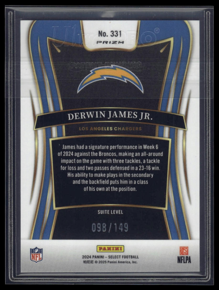 2024 Panini Select #331 Derwin James Jr. Tri-Color Prizm #/149