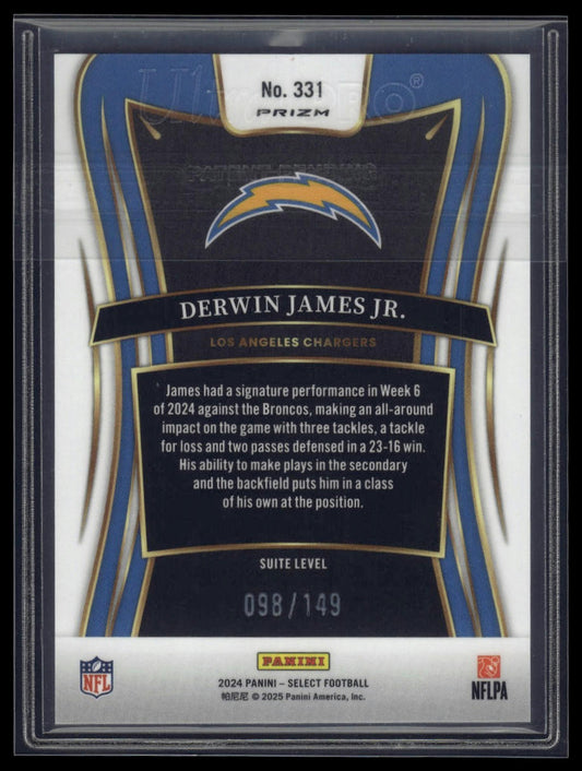 2024 Panini Select #331 Derwin James Jr. Tri-Color Prizm #/149