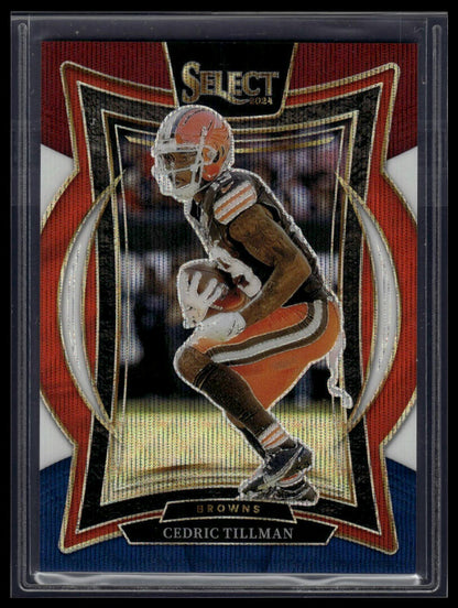 2024 Panini Select #17 Cedric Tillman Tri-Color Prizm #/299