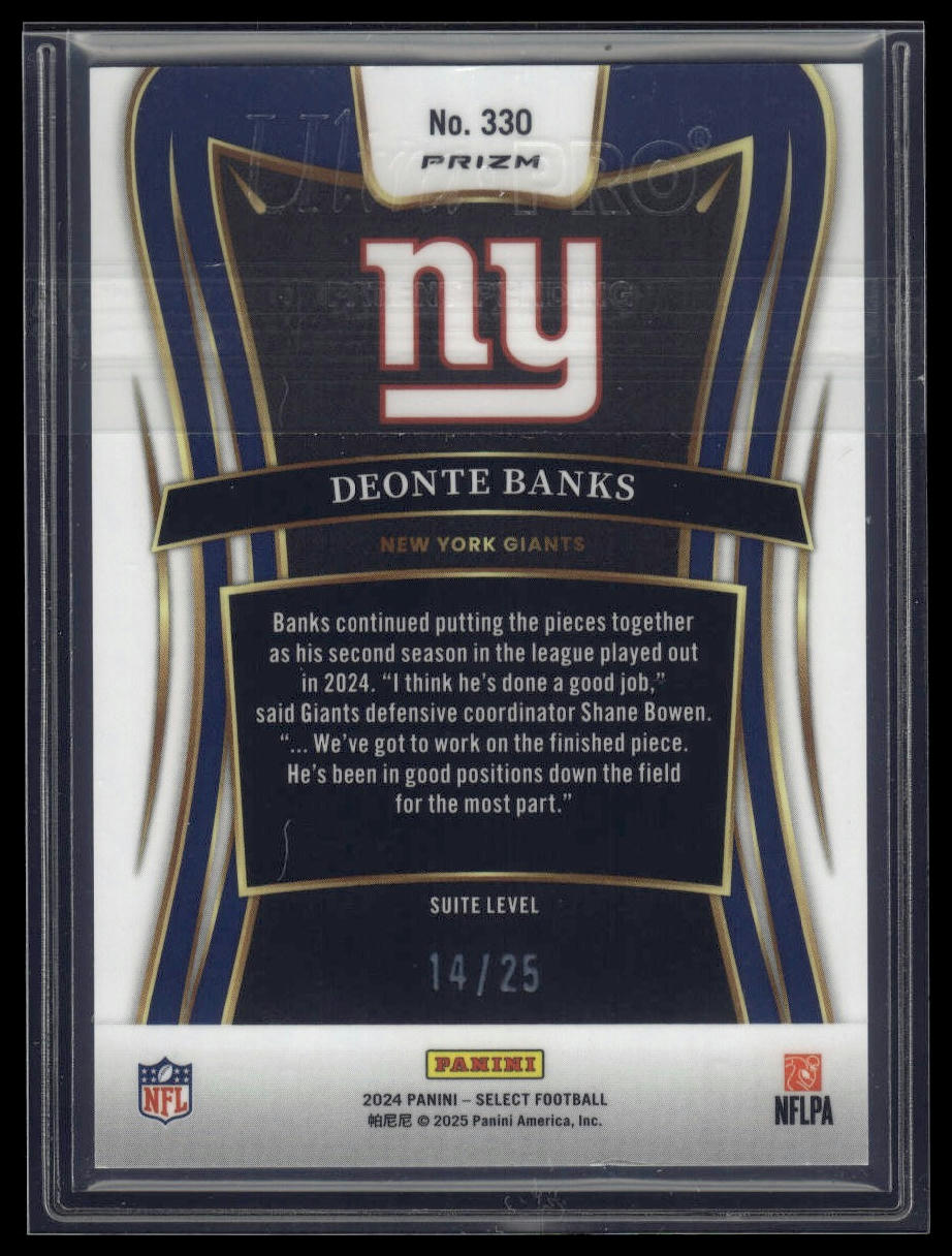 2024 Panini Select #330 Deonte Banks Tie-Dye Prizm #/25