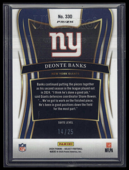 2024 Panini Select #330 Deonte Banks Tie-Dye Prizm #/25