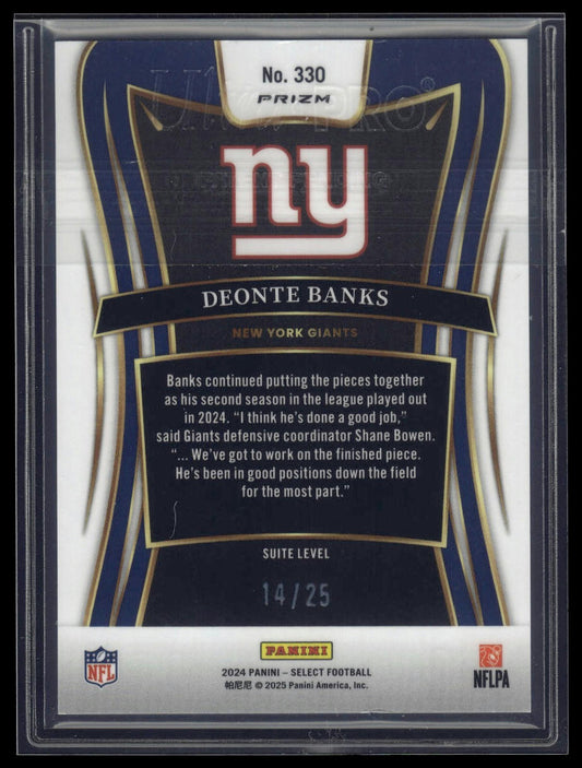 2024 Panini Select #330 Deonte Banks Tie-Dye Prizm #/25