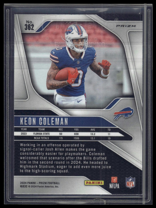 2024 Panini Prizm #362 Keon Coleman Orange Disco Prizm