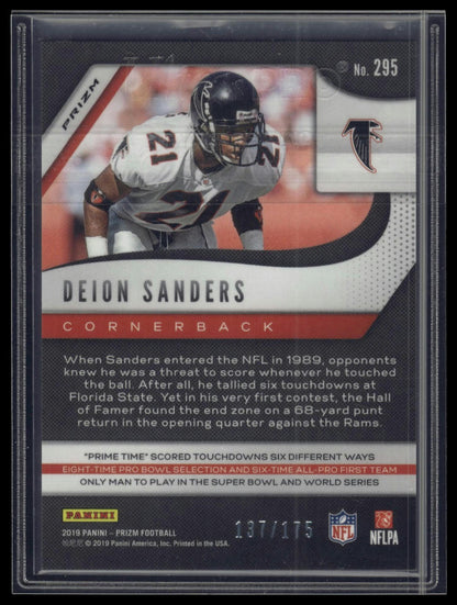 2019 Panini Prizm #295 Deion Sanders Hyper #/175