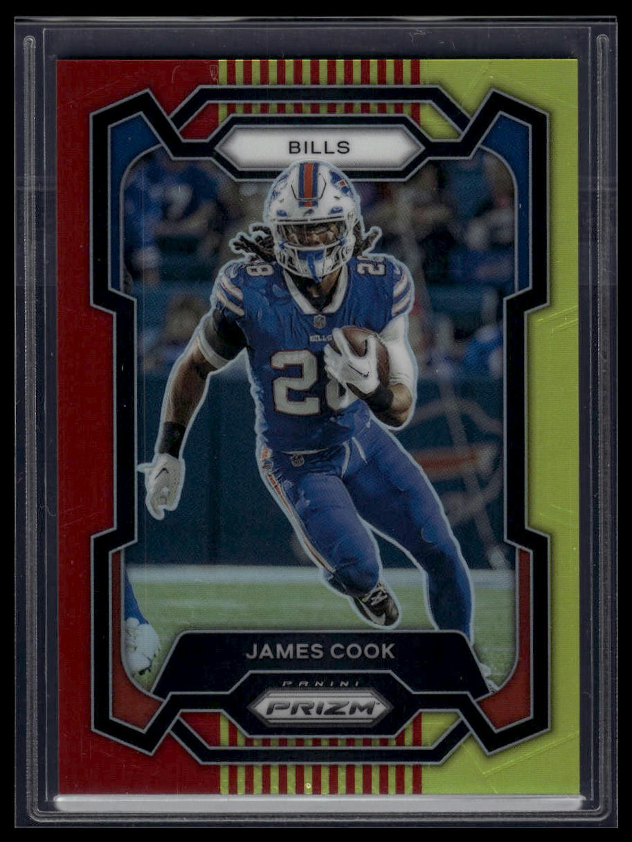 2023 Panini Prizm #30 James Cook Red and Yellow #/44