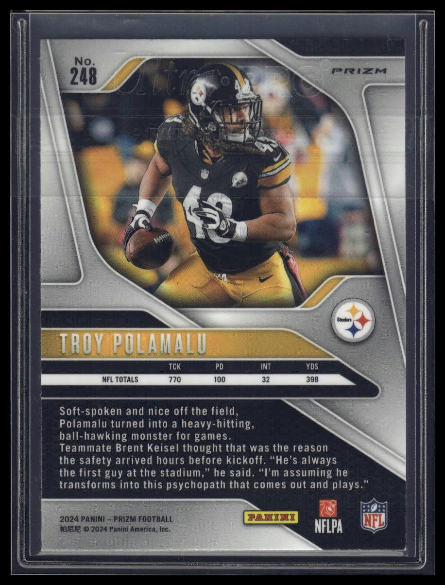 2024 Panini Prizm #248 Troy Polamalu Black and White Checker