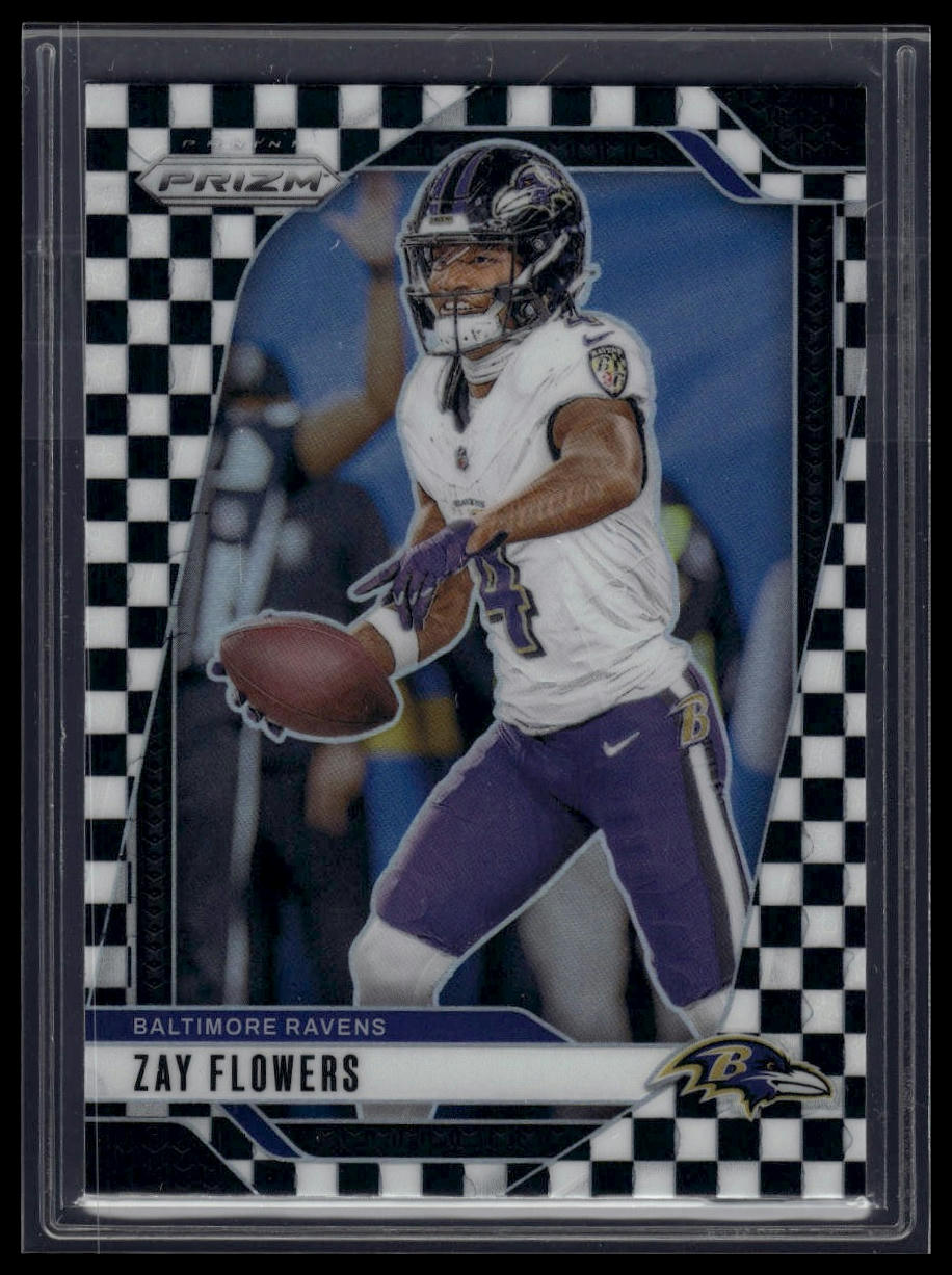 2024 Panini Prizm #21 Zay Flowers Black and White Checker