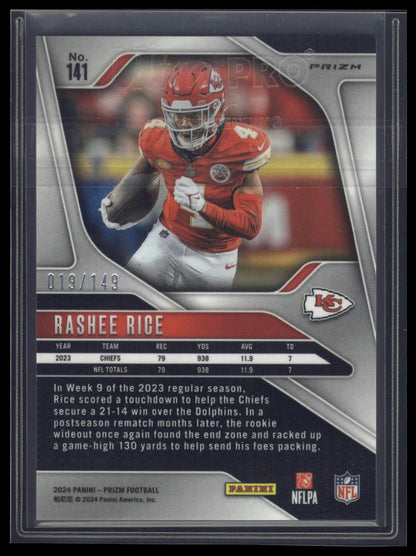 2024 Panini Prizm #141 Rashee Rice Red Wave #/149