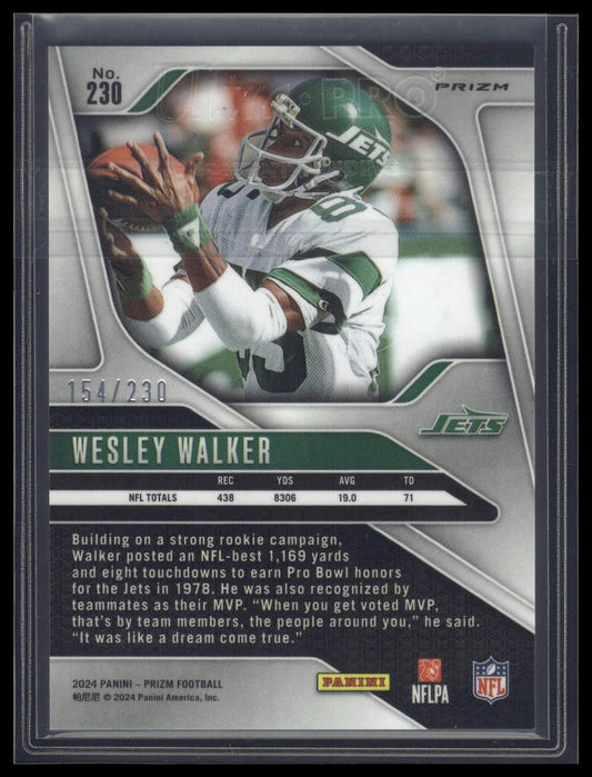 2024 Panini Prizm #230 Wesley Walker Blue Wave #/230