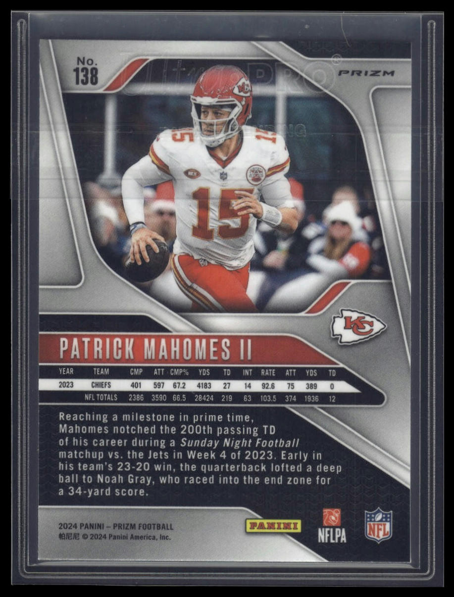 2024 Panini Prizm #138 Patrick Mahomes II Silver