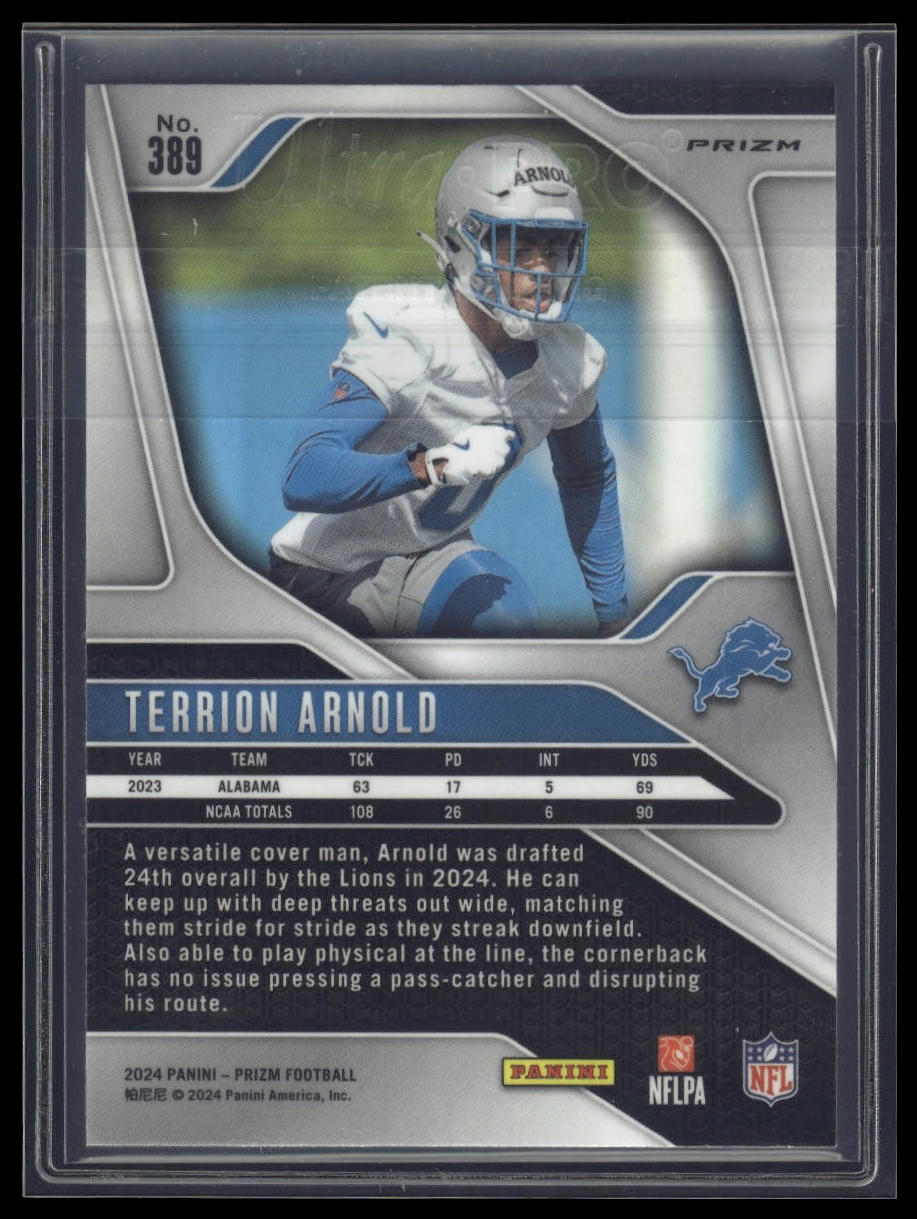 2024 Panini Prizm #389 Terrion Arnold Black and White Checker