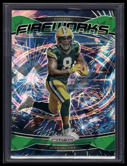 2024 Panini Prizm #5 Josh Jacobs Fireworks Green Prizm