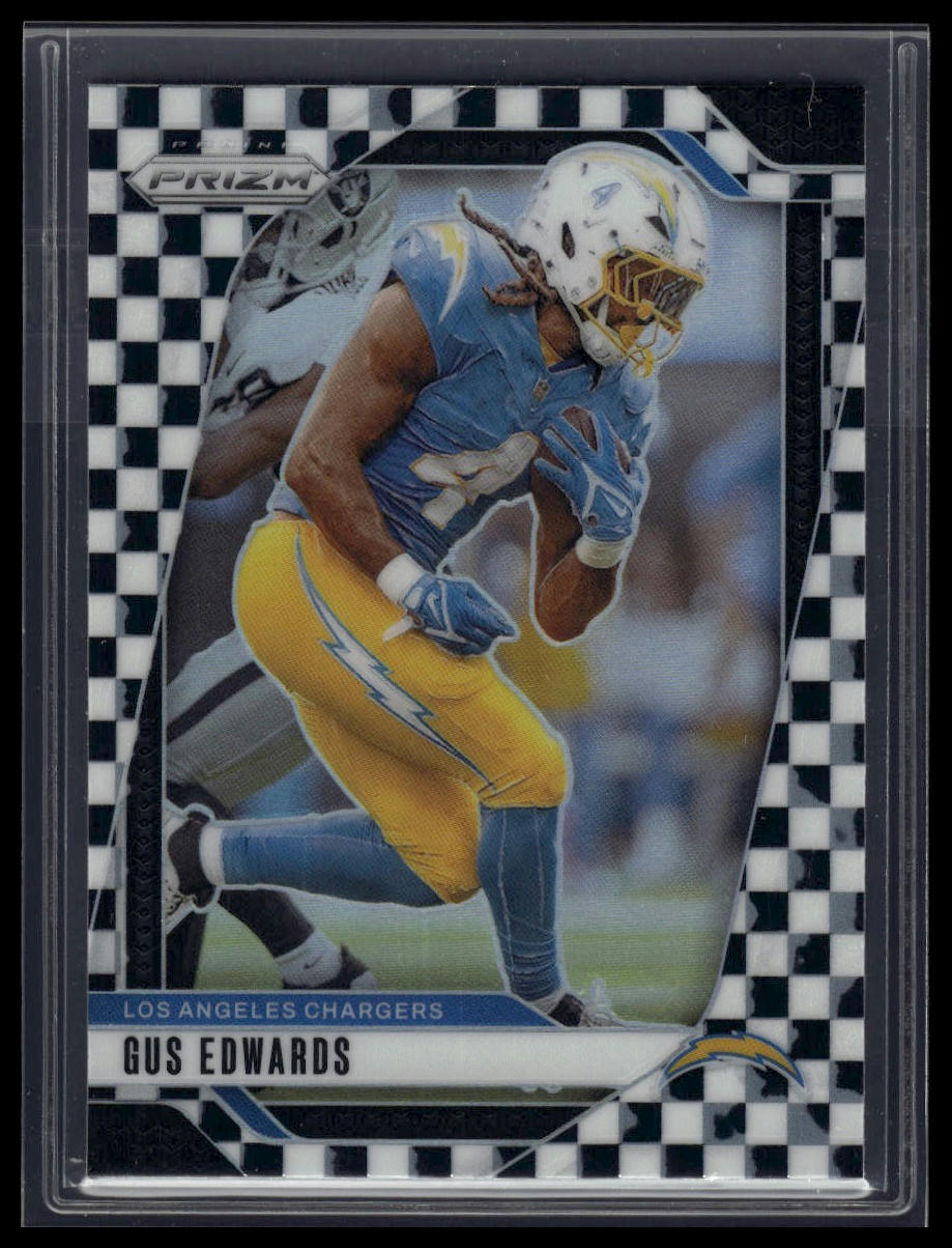 2024 Panini Prizm #158 Gus Edwards Black and White Checker
