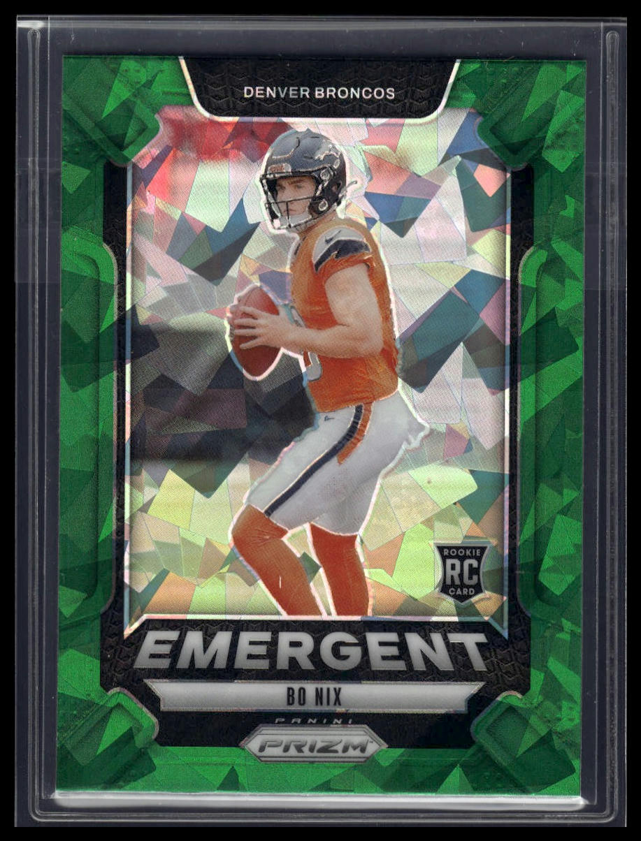 2024 Panini Prizm #3 Bo Nix Emergent Green Prizm