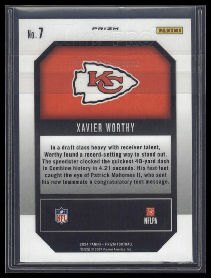 2024 Panini Prizm #7 Xavier Worthy Emergent Green Prizm