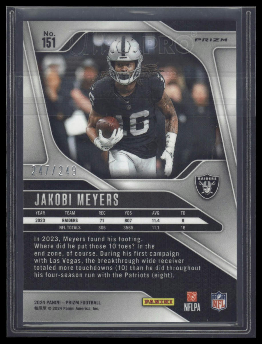 2024 Panini Prizm #151 Jakobi Meyers Orange #/249