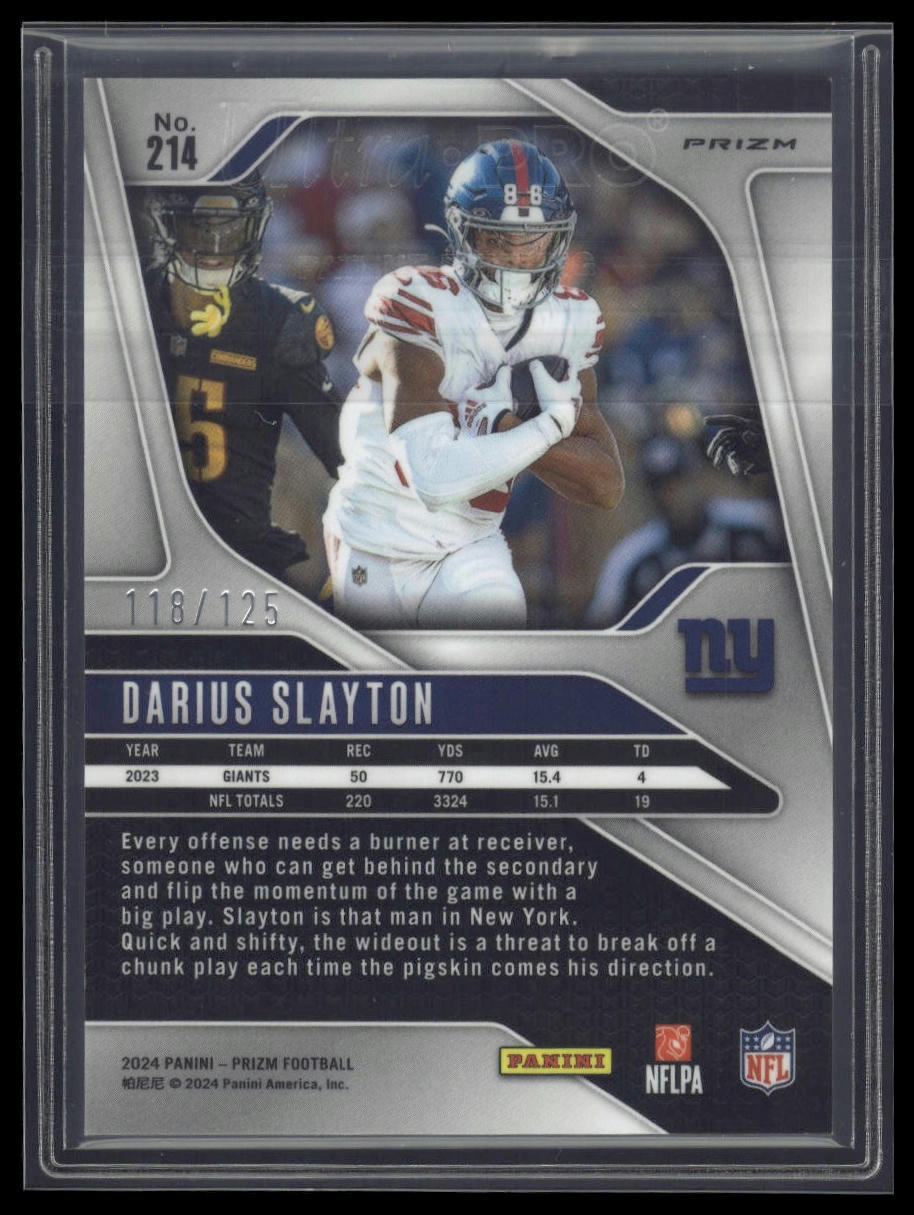 2024 Panini Prizm #214 Darius Slayton Purple #/125