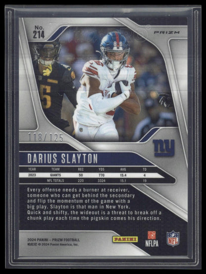 2024 Panini Prizm #214 Darius Slayton Purple #/125