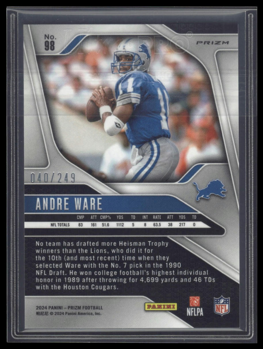 2024 Panini Prizm #98 Andre Ware Orange #/249