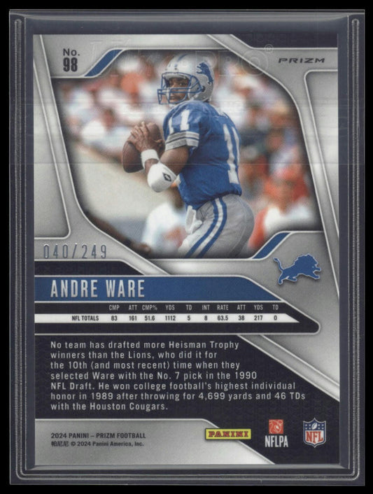 2024 Panini Prizm #98 Andre Ware Orange #/249
