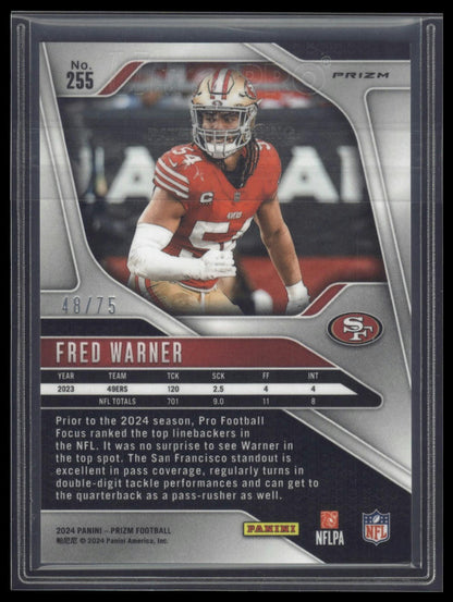 2024 Panini Prizm #255 Fred Warner Green Wave