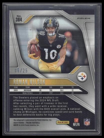 2024 Panini Prizm #384 Roman Wilson Navy Camo #/25